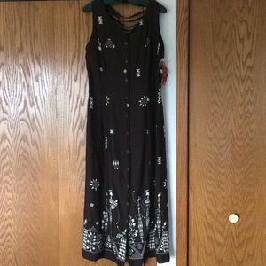 R&K sleeveless brown maxi sun dress Size 12